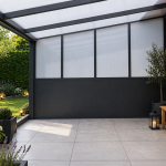 Seitenwand Alu-Planken mit oben Stegplatten